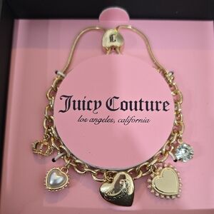 Juicy Couture Gold Heart Charm Bracelet